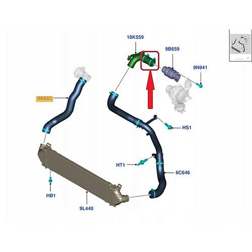 TURBO HORTUMU �ST (D2) 1.6 D�ZEL /  C30/NS40/V50/S60/V60/S80/V70/V40