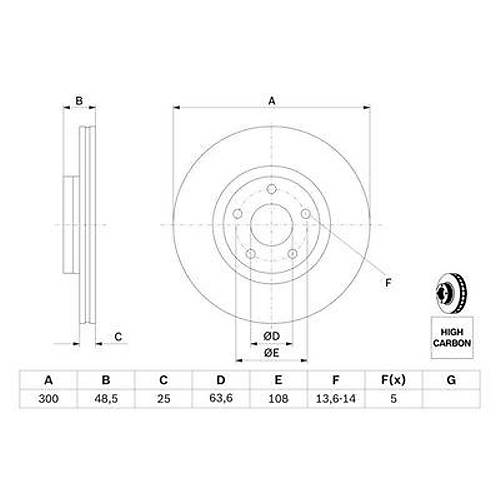 S40 V50 C30 C70 �n Fren Diski 16 in� 300 mm