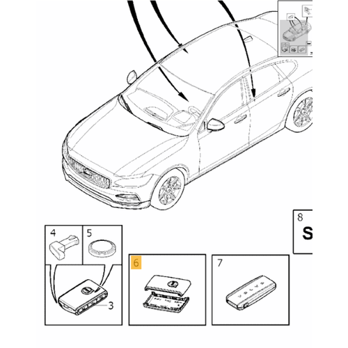 S90 V90 XC40 XC60 XC90 S60 V60 Anahtarl�k Kab� Deri Kumanda