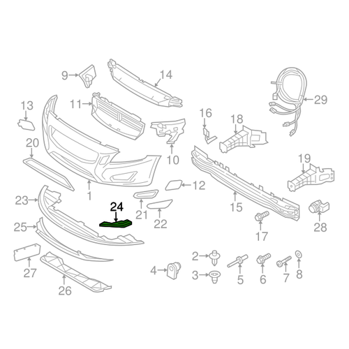 S60 V60 Tampon Alt Braketi Sol 2011-2013