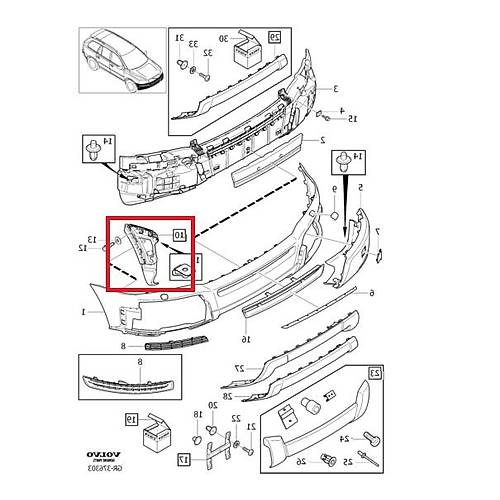 XC90 �n Tampon Braketi Sa� 2007-2014