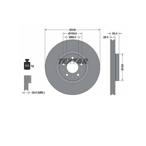 S60 V70 XC90 �n Fren Diski (316mm) 16 �n� / 16.5 �n�