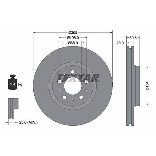 S60 S80 V70 XC70 �n Fren Diski 16 In� (305 mm)