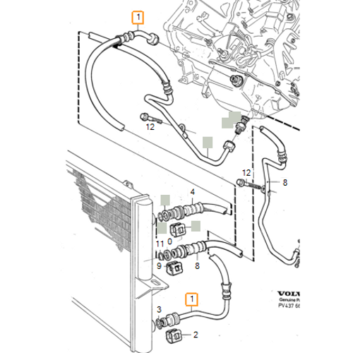 850 S70 V70 �anz�man Ya� So�utucu Giri� Hortumu