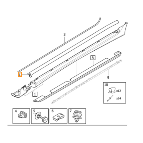 S60 V60 2011-2015 Salmastra eridi Sol