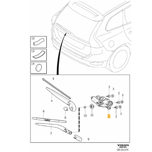 XC60 XC70 V70 ARKA CAM S�LECEK MOTORU