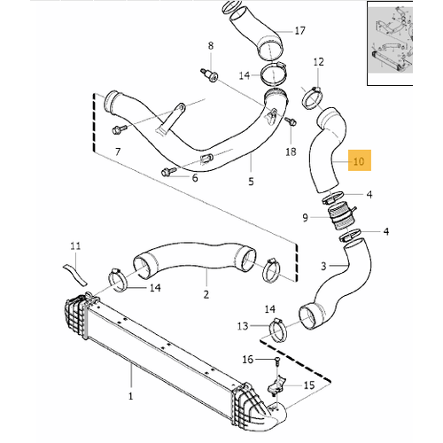 TURBO(INTERCOOLER) HORTUMU �ST SOL /  S80 / V70 / XC70