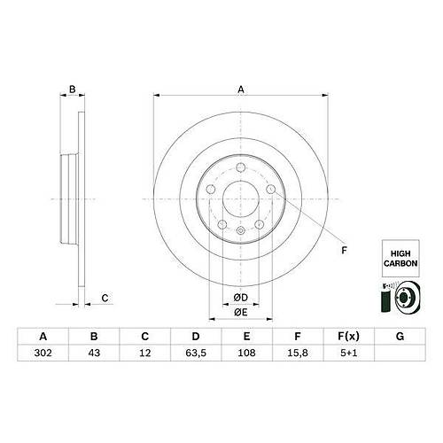 S90 V90 XC60 S60 V60 Arka Fren Diski 16 Inc