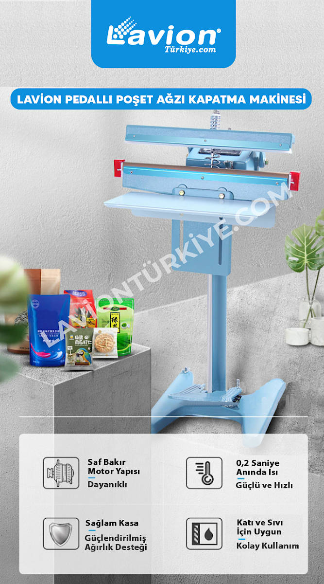 Lavion 65 Cm Ayaklı Basmalı Poşet Kapatma 350,00 USD + KDV