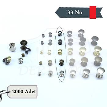 Toptan 33 No Perin/Rivet - 2000 Takm - Deri Hobi