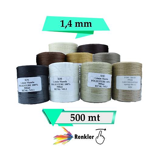 Mumlu �p 1.4 mm �p 500 mt - Deri Hobi
