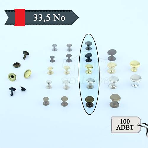 33,5 No Perin/Rivet - 100 Takm - Deri Hobi