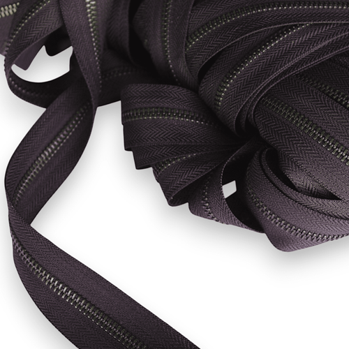 Antik Metal Di� Fermuar - 1 mt - Koyu Kahverengi