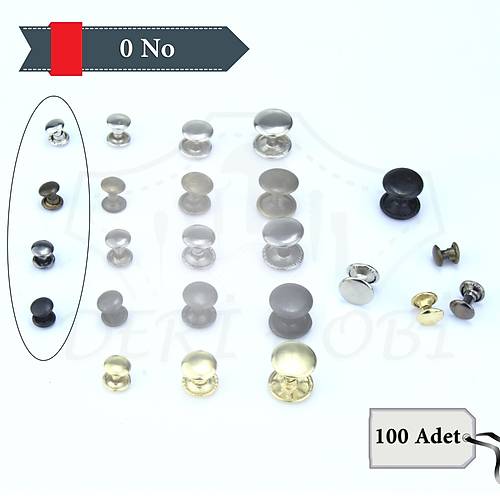 �ift Kapak 0 No Per�in/Rivet - 100 Tak�m - Deri Hobi