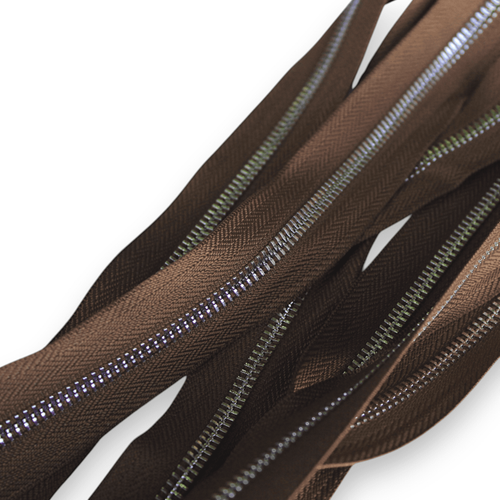 Nikel Metal Di� Fermuar - 1 mt - Taba