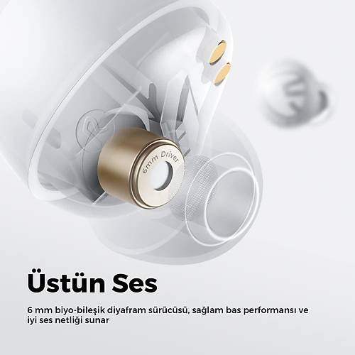 SoundPEATS Free2 Classic Beyaz 30 Saat Çalma Süresine Sahip Bluetooth V5.1 Bluetooth Kulaklık Uyumlu free2 classic