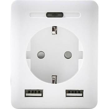 S-link Smart SL-04 Wi-Fi Kablosuz Akll Priz 2xUSB Tuya Destekli 10A