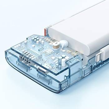 Mcdodo MC-1160 22.5W 10.000mAh Kablolu Dijital Göstergeli Powerbank Beyaz