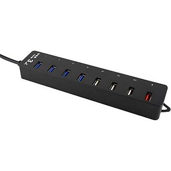 Hiper UH100 8 Port USB oklayc 4 Port Usb 3.0 1Port Hzl arj RNN KUTUSU YOKTUR