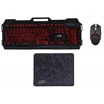 Hiper Kratos V20 Gaming Oyun Klavye Mouse pad Set Mekanik Hisli