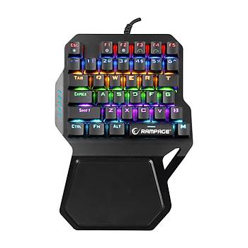 Rampage KB-R77 Rainbow Backlight Red Switch Mekanik Usb 36 Tulu Mini Gaming Oyuncu Klavyesi