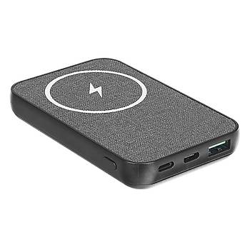 S-Link S-P50 5000mAh Manyetik Standl Kablosuz arj Cihaz Siyah