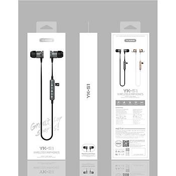 YK Design Bluetooth 5.0 Kablosuz Spor Kulaklk Mzik Yk-S1 Siyah