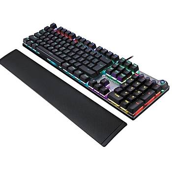 Gametech Titan Blue Switch Rainbow Mekanik Bilek Destekli Gaming Oyuncu Klavyesi