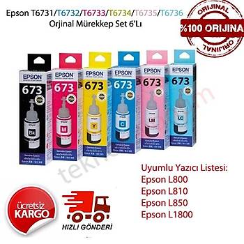 Epson T6731-6732-6733-6734-6735-36 L800-L810-L1800 Mürekkep Set