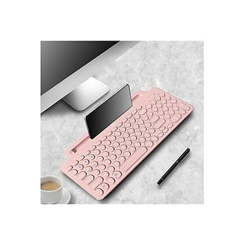 Blueforce 2.4 Ghz Wireless Bluetooth v5.0 Standl Kablosuz Klavye Pemb