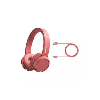 Philips TAH4205RD Kablosuz Kulaküstü Bluetooth Mikr. Kulaklık Kırmızı