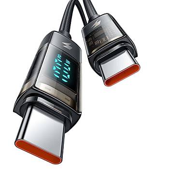 Mcdodo CA-3610 100W Type-C to Type-C Dijital Ekranl Hzl arj & Data Kablosu 1.2m - Siyah