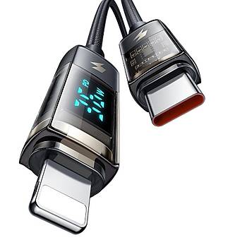 Mcdodo CA-3600 Type-C To Lightning Dijital Ekranl iPhone arj & Data Kablosu 1.2m - Siyah