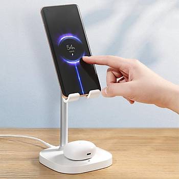Mcdodo CH-0530 Telefon ve Kulaklklar in 2'si 1 Arada Universal Masast Kablosuz arj Cihaz Stand