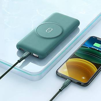 Mcdodo MC-8641 MagSafe PD QC3.0 20.000mAh Kablosuz Powerbank Yeil