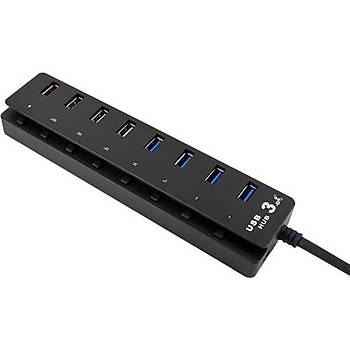 Hiper UH100 8 Port USB oklayc 4 Port Usb 3.0 1Port Hzl arj RNN KUTUSU YOKTUR