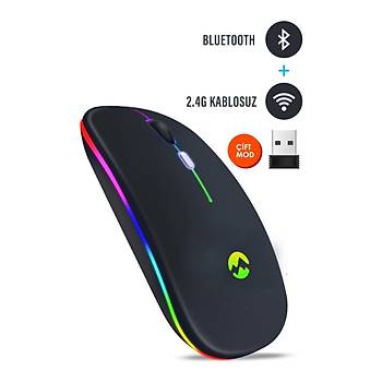 Everest SM-BT11 800/1200/1600dpi arjl Kablosuz Mouse Rgb Mouse Siyah