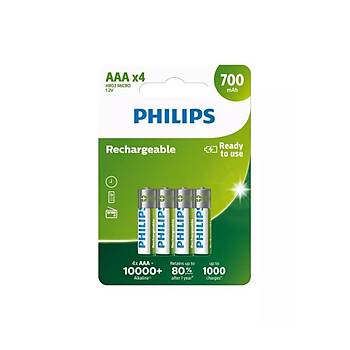 Philips R03b4a70/10 700mah Aaa arj Edilebilir Ince Kalem Pil 4l Pake