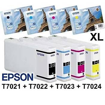 Epson T7021/7022/7023/7024xl wp4525,4515,4015 Orjinal Kartu Set