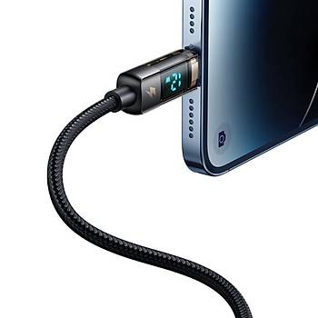 Mcdodo CA-3620 Dijital Ekranl iPhone in arj & Data Kablosu 1.2m - Siyah