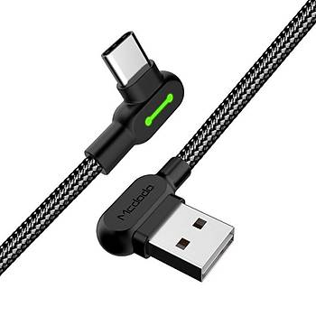 Mcdodo CA-5280 Type C Usb arj ve Data Kablosu L Tip Siyah 0.5CM