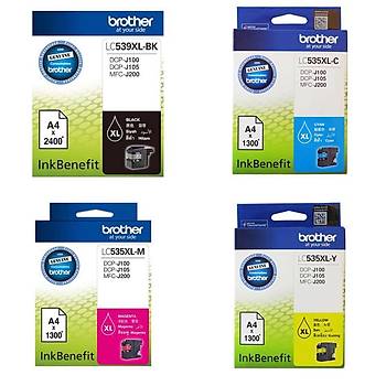 Brother LC539xl-BK/Lc-535XL CMY dcp-j100/j105/j200 4l Kartu Set