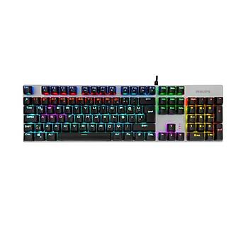 Philips SPK8404 USB Led Blue Switch Mekanik Gaming Oyuncu Q Klavye