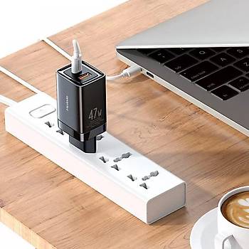 Mcdodo CH-8581 GaN 47W Type-C ve Usb Girili Hzl arj arj Adaptr 