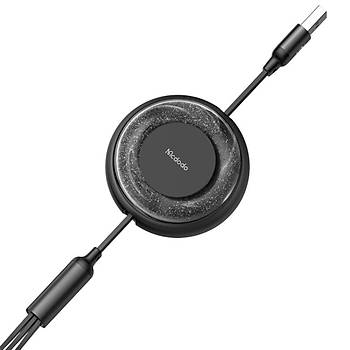 Mcdodo 3in1 Makaral Lightning+Micro+Type-C arj ve Data Kablosu Siyah