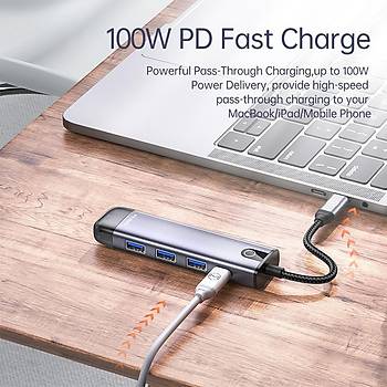 Mcdodo HU-7750 5in1 Type-C to Hdmi+USB+Pd Hub oklayc Adaptr