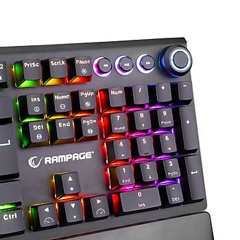 Rampage KB-R92 Thunder Blue Switch RGB Bilek Destekli Mekanik Oyuncu Gaming Klavye