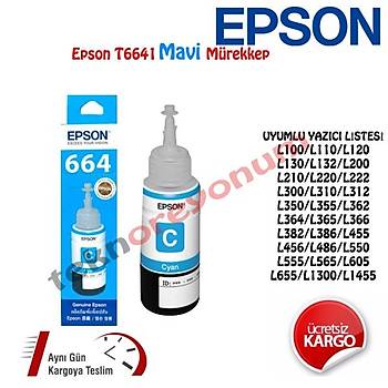 Epson T6642 L100/L110/L120/L200/L210/L300/L350/L355 Mavi Mürekkep