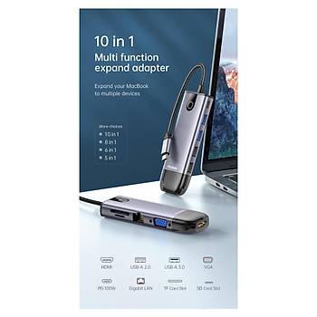 Mcdodo 10 in 1 Type-C HDMI/Ethernet/VGA Macbook oklayc