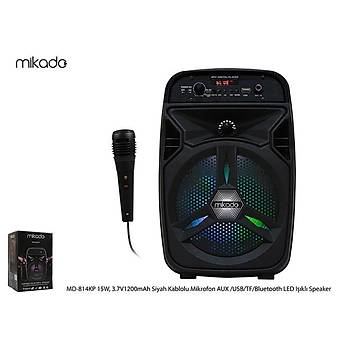 Mikado MD-814KP Portatif Kablolu Mikrofon Bluetooth Hoparlör Anfi